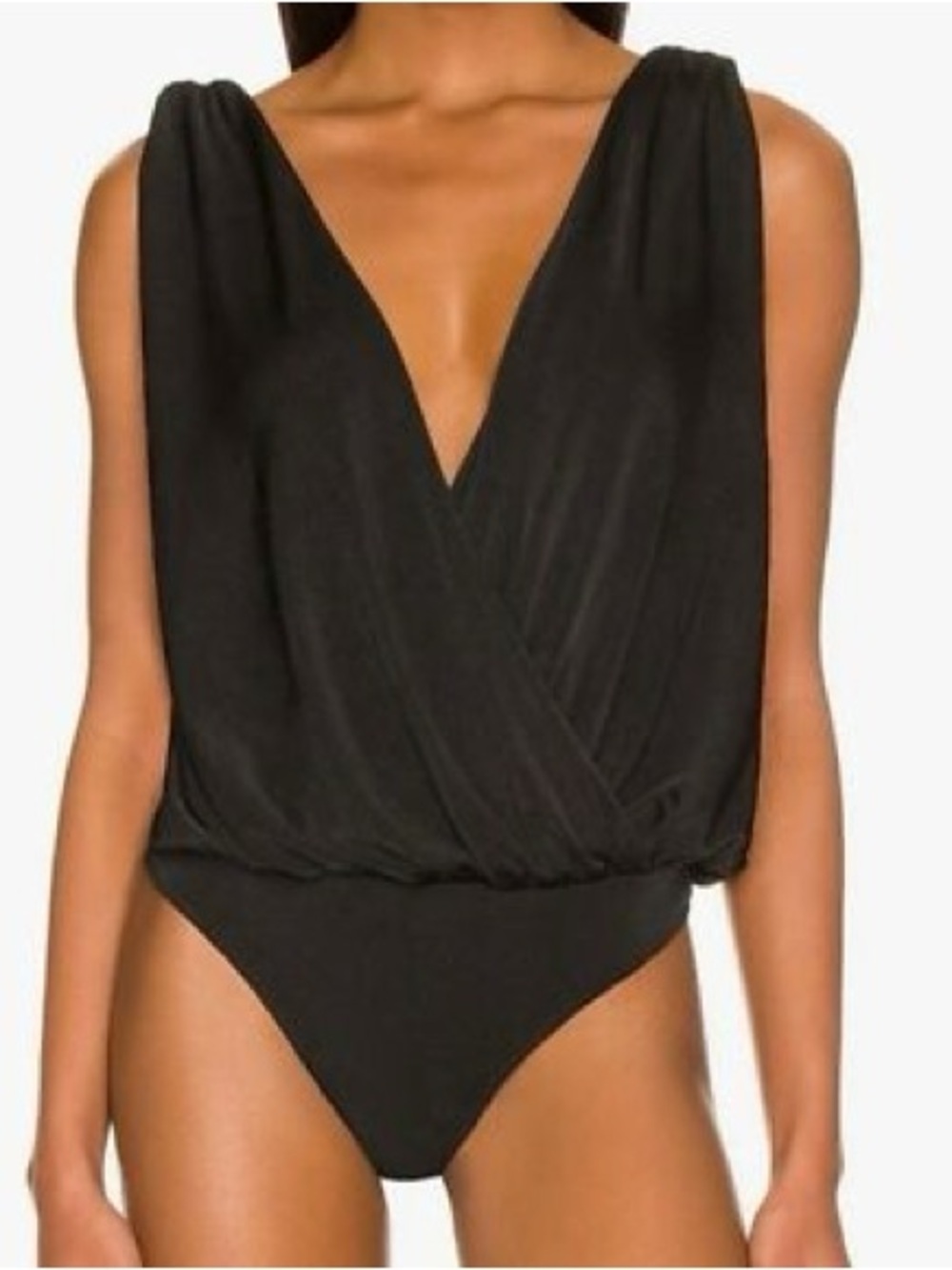 Free People "Night Owl" bodysuit  draped plunging neckline